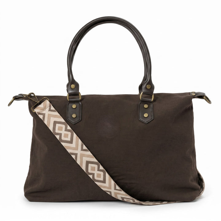 Set Leonardo Marrón Chocolate y Bordado Beige - Belorias
