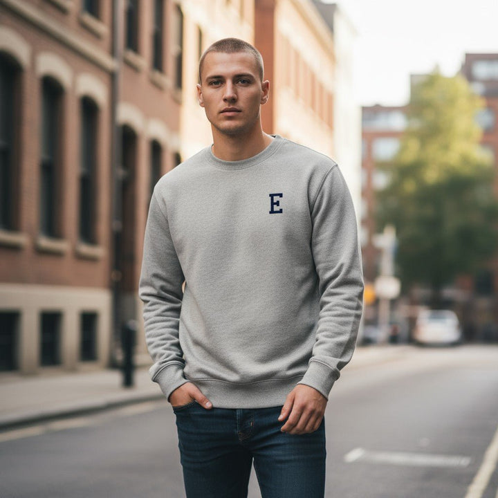 Sudadera Personalizada BLE Oxford Grey // Navy - Belorias