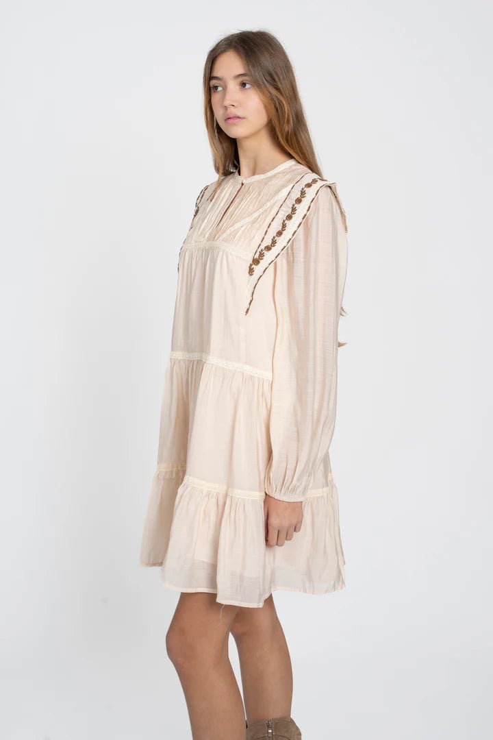 Vestido Indy Bordado Beige - Belorias