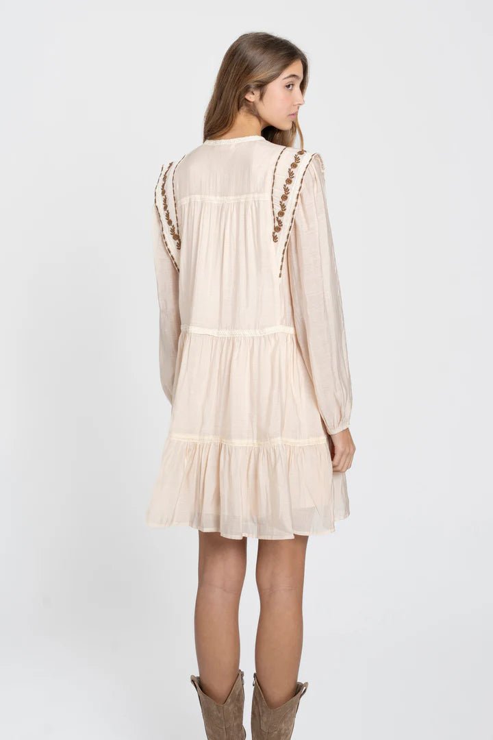 Vestido Indy Bordado Beige - Belorias