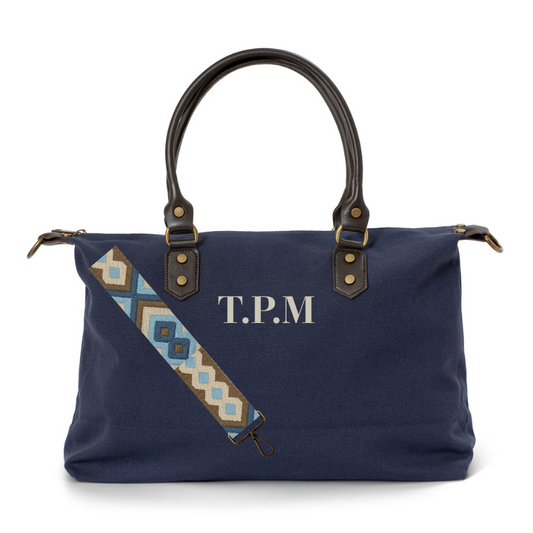 bolso_leonardo_azul_marino_bordado_iniciales_beige_bandolera_azul_marron