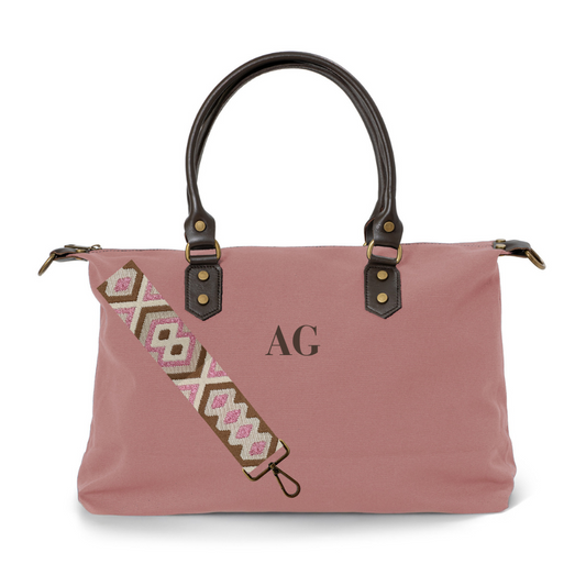 bolso_leonardo_rosa_bordado_iniciales_marron_bandolera_rosa_marron