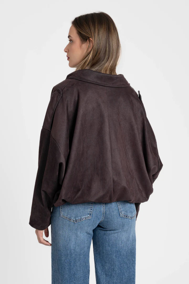 Chaqueta oversize de manga larga efecto ante