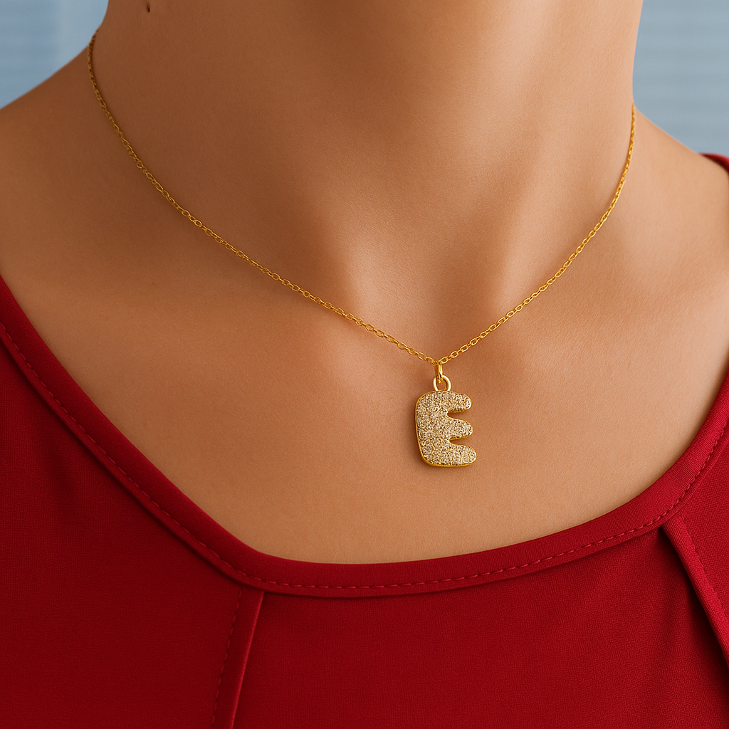 Colgante Dorado con Inicial Personalizada-Big