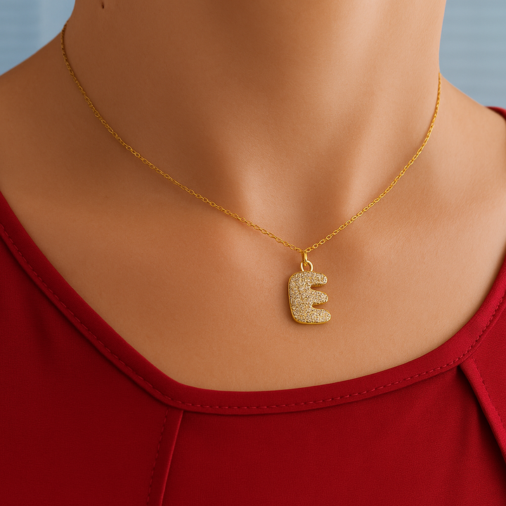 Colgante Dorado con Inicial Personalizada-Big