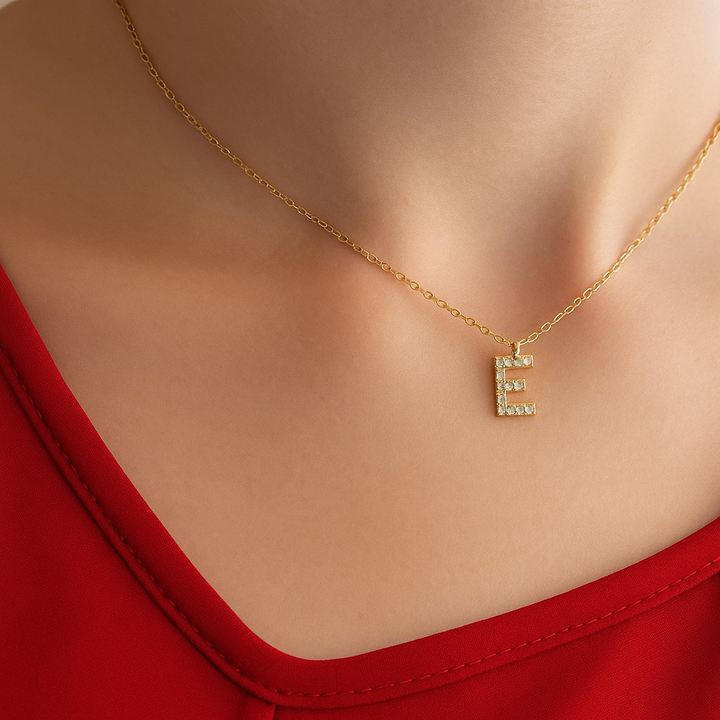 Colgante Dorado con Inicial Personalizada-Medium