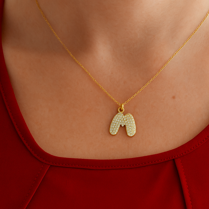 Colgante Dorado con Inicial Personalizada-Big