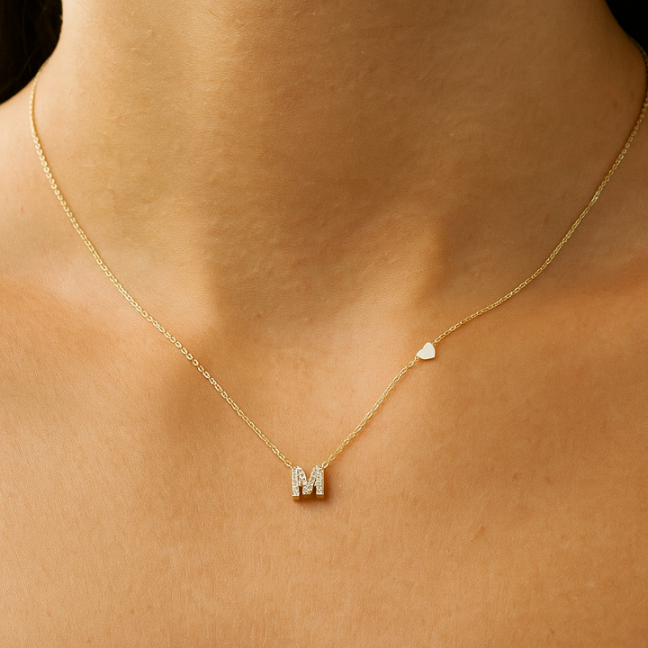 Colgante Dorado con Inicial Personalizada-Small
