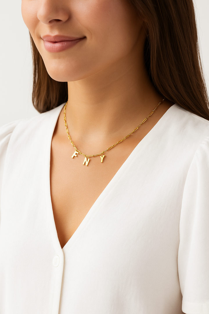 Colgante Luxury Dorado Iniciales Personalizables
