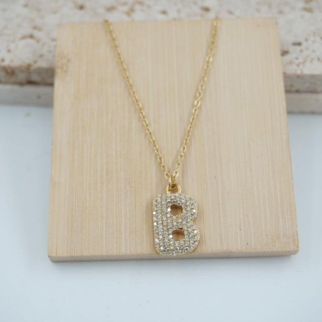 Collar Dorado con Inicial Personalizada-Big