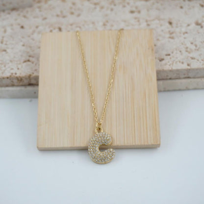 Collar Dorado con Inicial Personalizada-Big