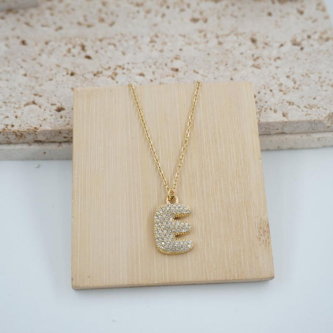Colgante Dorado con Inicial Personalizada-Big