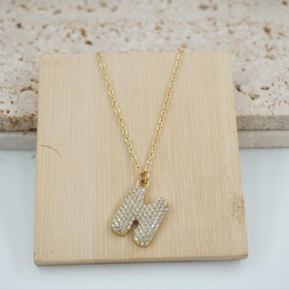 Collar Dorado con Inicial Personalizada-Big