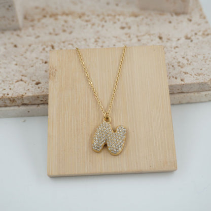 Collar Dorado con Inicial Personalizada-Big