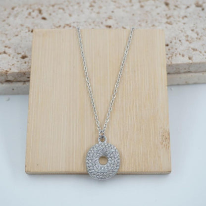 Colgante Plateado con Inicial Personalizada-Big