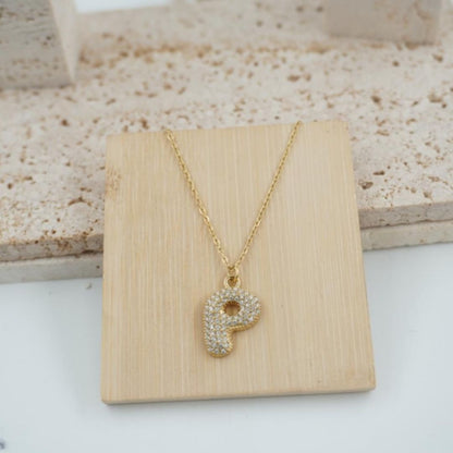 Collar Dorado con Inicial Personalizada-Big