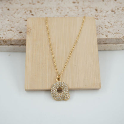 Collar Dorado con Inicial Personalizada-Big