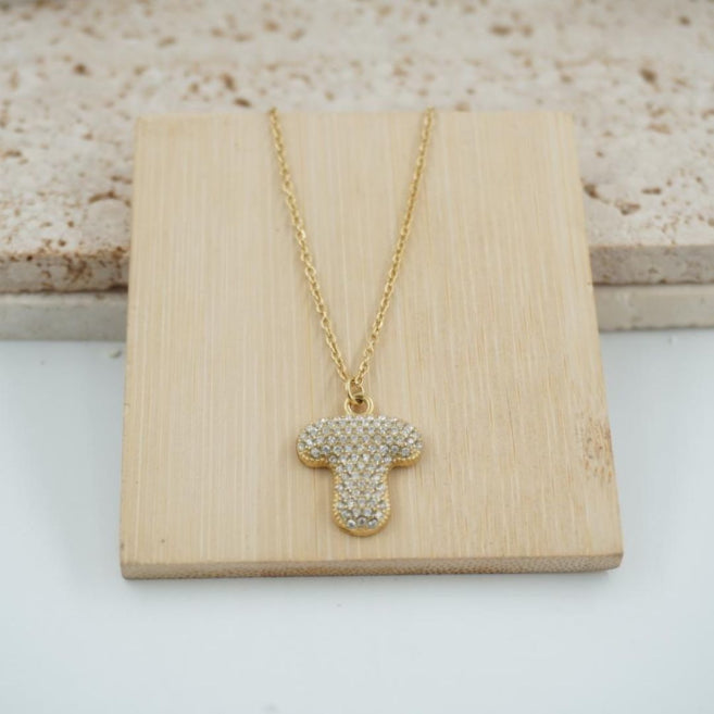 Collar Dorado con Inicial Personalizada-Big