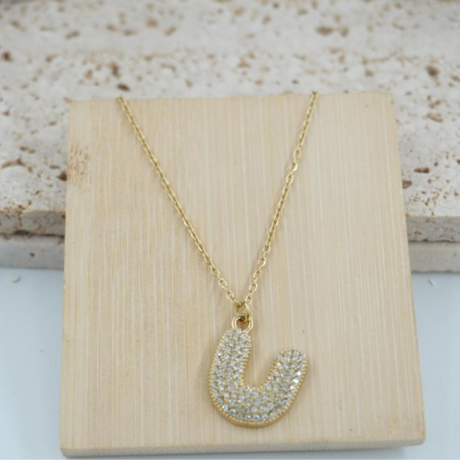 Collar Dorado con Inicial Personalizada-Big