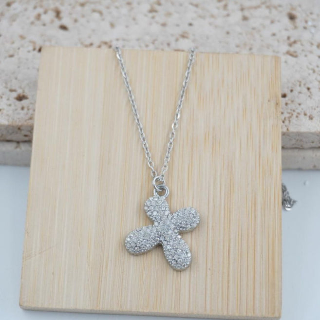 Colgante Plateado con Inicial Personalizada-Big