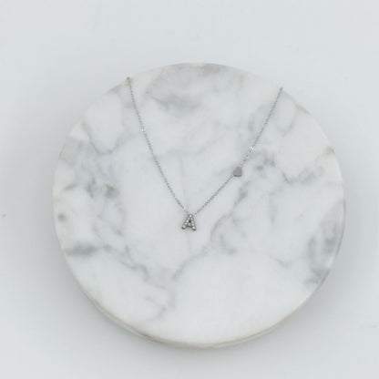 Colgante Plateado con Inicial Personalizada-Small