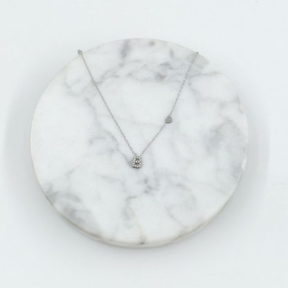 Colgante Plateado con Inicial Personalizada-Small