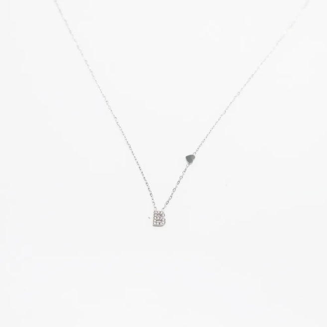Colgante Plateado con Inicial Personalizada-Small
