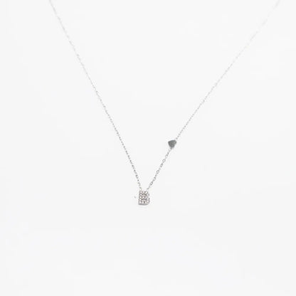 Colgante Plateado con Inicial Personalizada-Small