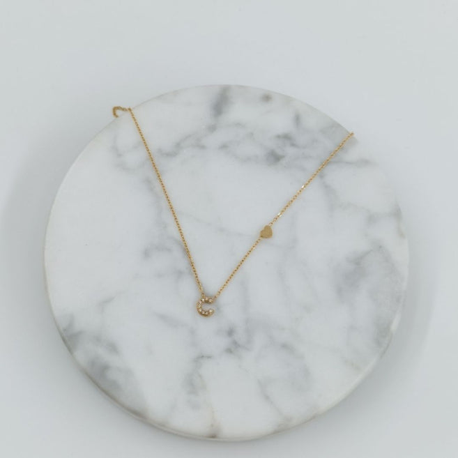 Colgante Dorado con Inicial Personalizada-Small