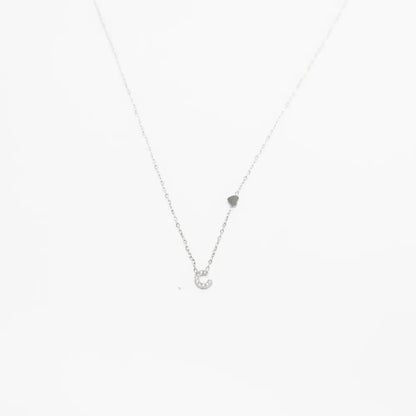 Colgante Plateado con Inicial Personalizada-Small
