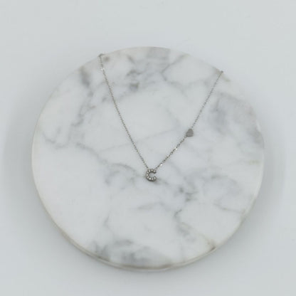 Colgante Plateado con Inicial Personalizada-Small