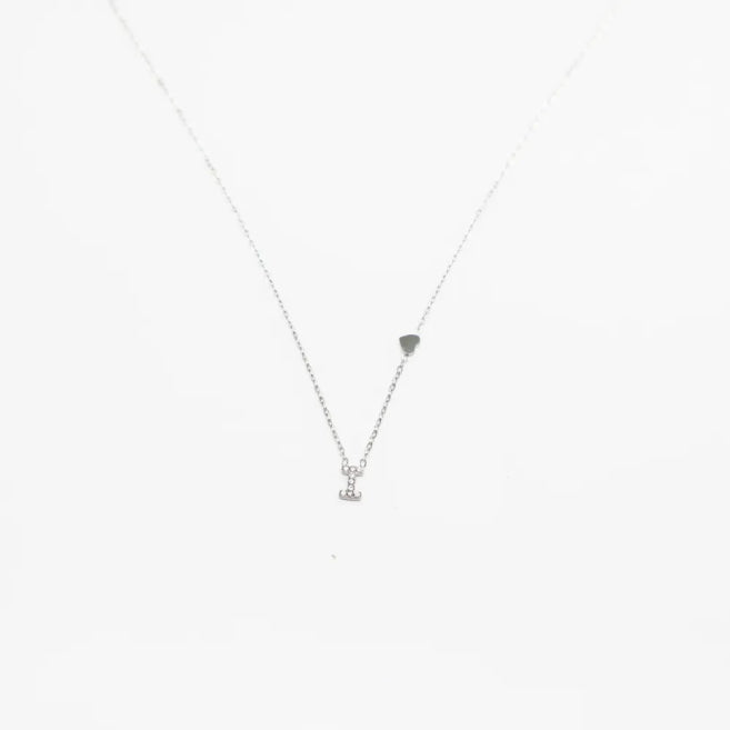 Colgante Plateado con Inicial Personalizada-Small