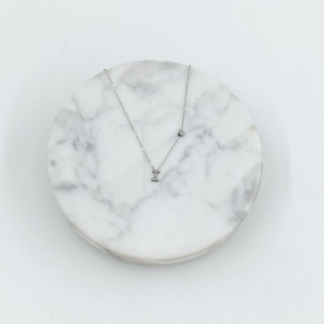 Colgante Plateado con Inicial Personalizada-Small