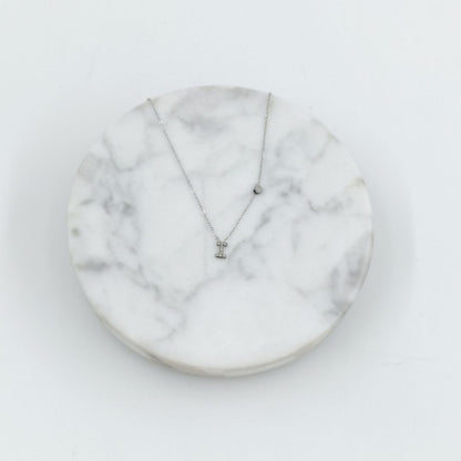 Colgante Plateado con Inicial Personalizada-Small