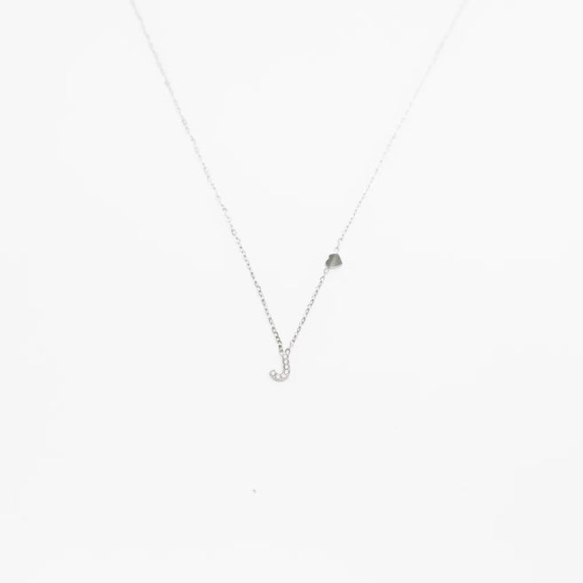 Colgante Plateado con Inicial Personalizada-Small