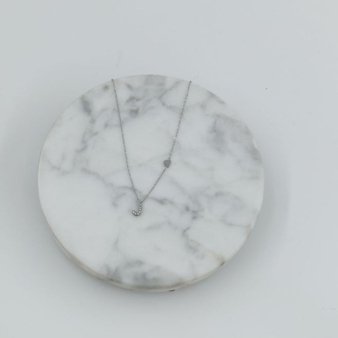 Colgante Plateado con Inicial Personalizada-Small