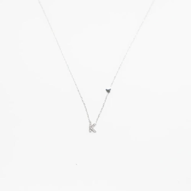Colgante Plateado con Inicial Personalizada-Small