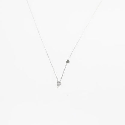 Colgante Plateado con Inicial Personalizada-Small