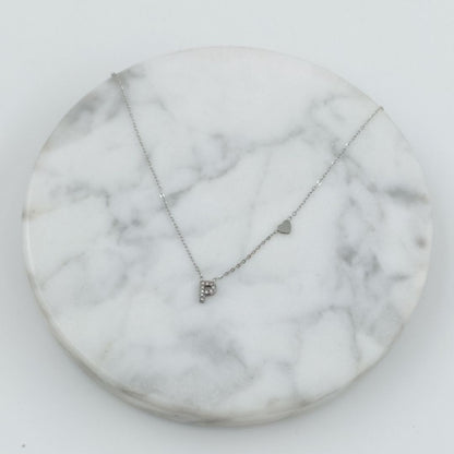 Colgante Plateado con Inicial Personalizada-Small