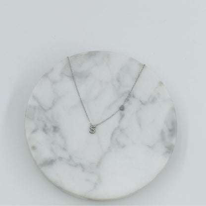 Colgante Plateado con Inicial Personalizada-Small