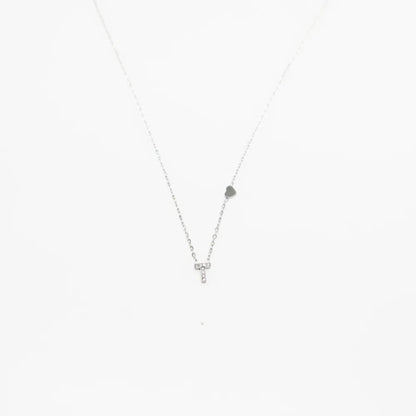 Colgante Plateado con Inicial Personalizada-Small