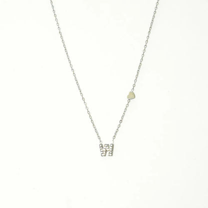 Colgante Plateado con Inicial Personalizada-Small