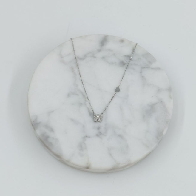 Colgante Plateado con Inicial Personalizada-Small