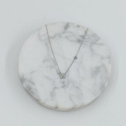 Colgante Plateado con Inicial Personalizada-Small
