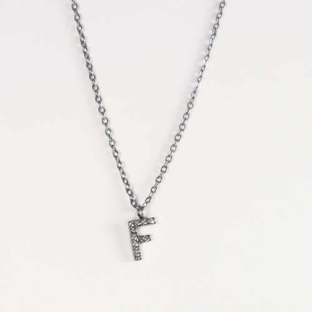 Colgante Plateado con Inicial Personalizada-Medium