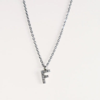 Colgante Plateado con Inicial Personalizada-Medium