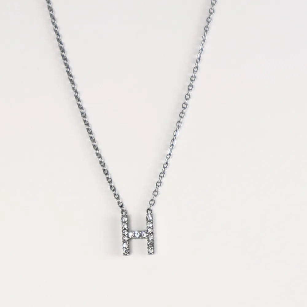 Colgante Plateado con Inicial Personalizada-Medium