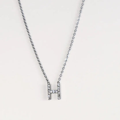 Colgante Plateado con Inicial Personalizada-Medium