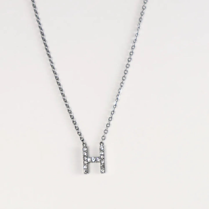 Colgante Plateado con Inicial Personalizada-Medium