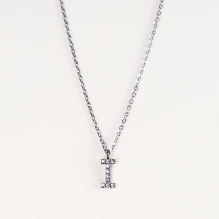 Colgante Plateado con Inicial Personalizada-Medium